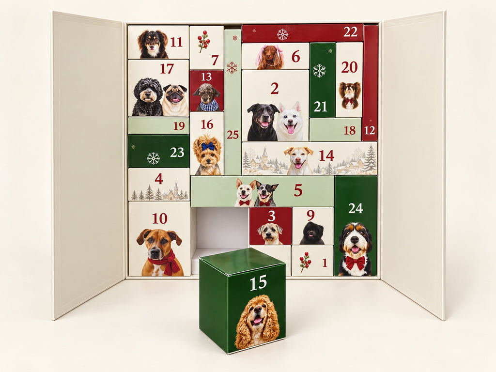Advent calendar with drawer 15 pulled out