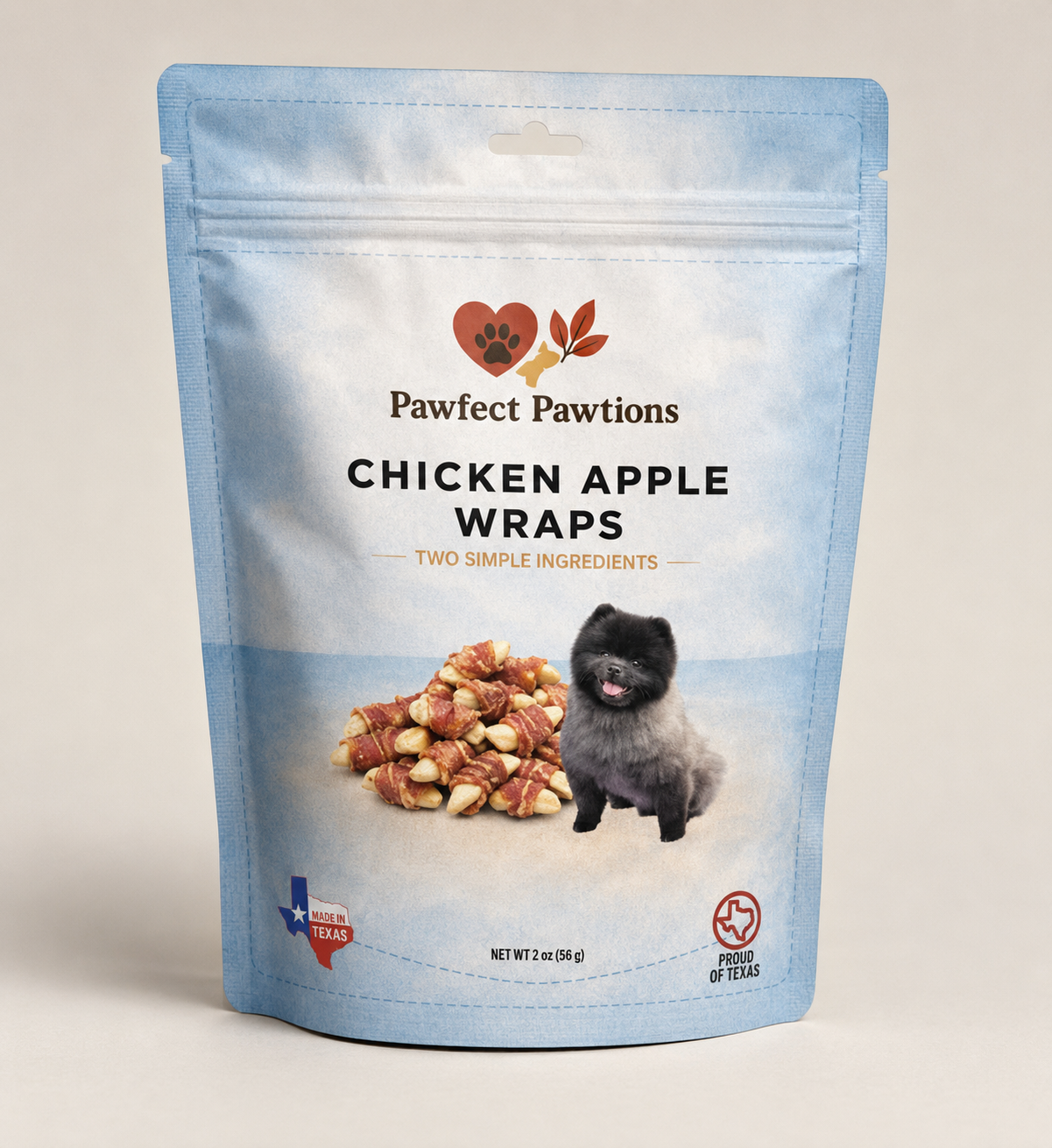 Chicken & Apple Wraps Dehydrated Treats