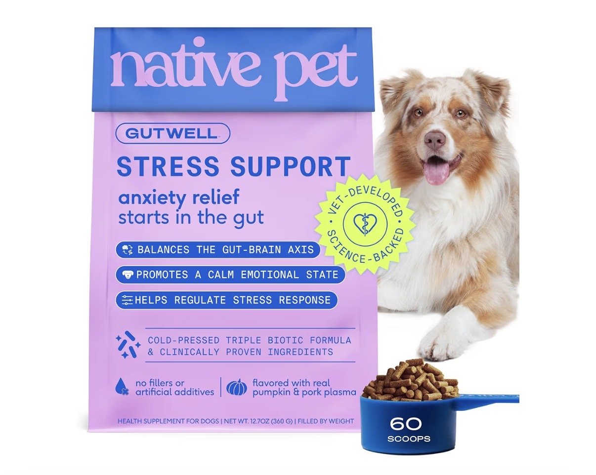 Native Pet GutWell Stress Support  Stress Relief & Calming Supplement for Dogs
