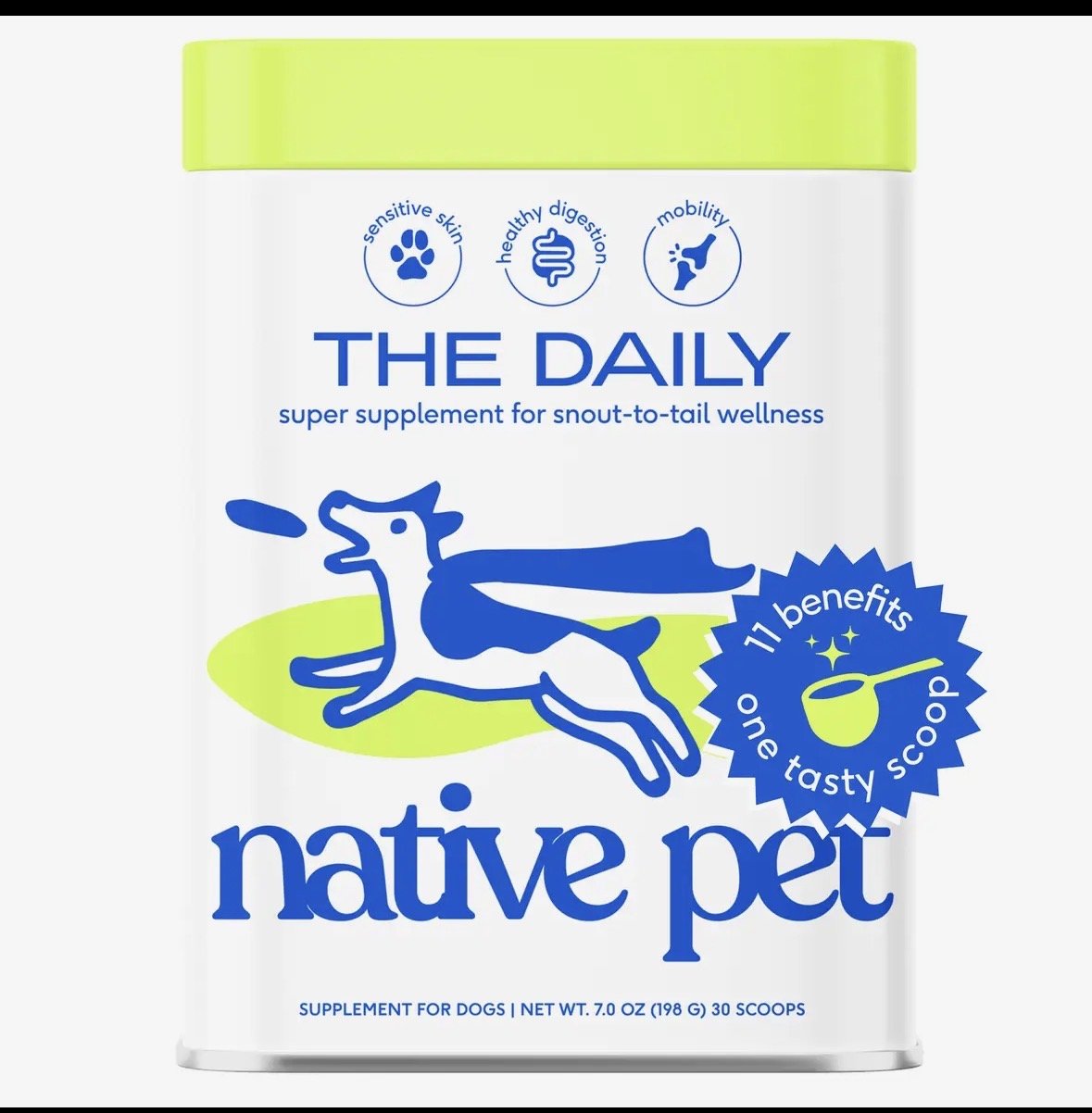 Native Pet The Daily Powder Supplement, 11-in-1 Multivitamin for Dogs