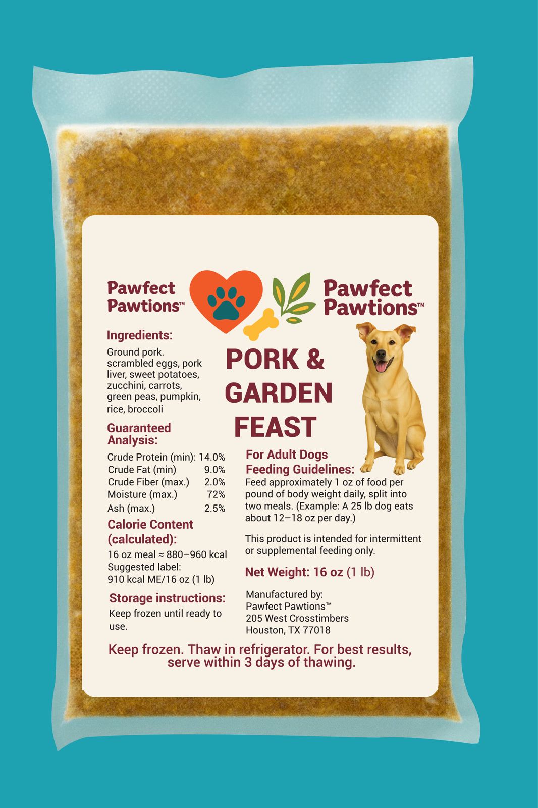 Pork &amp; Garden Feast – Fresh Dog Meal-wholesale